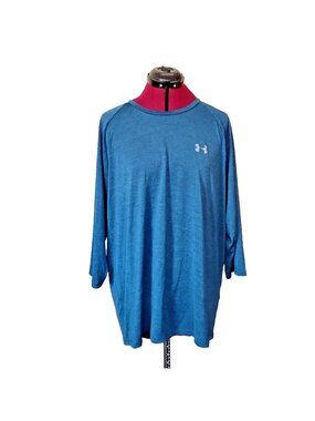 Under Armour HeatGear Top XL Women Teal Long Sleeve Loose Fit Athletic Gym Shirt